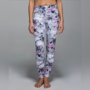 Lululemon Wunder Under Leggings Full-On Luon Roll Down Waist Floral